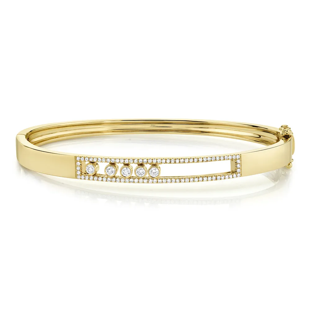 0.42CT 14K Y/G DIAMOND SLIDER BANGLE