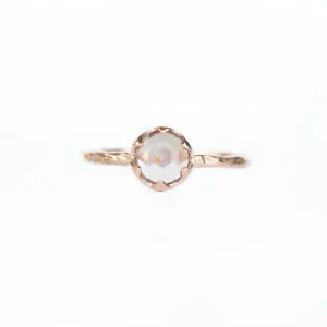 0.74ct Rosecut Peach Montana Sapphire in 6 Prong 14k Rose Gold Low Profile Evergreen Setting