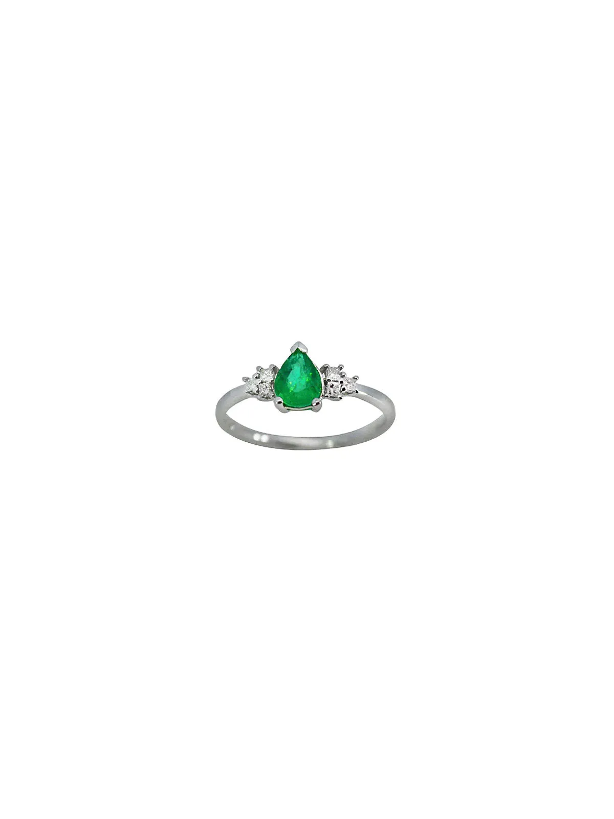 0.80ct Diamond Emerald 14K Gold Classic Ring