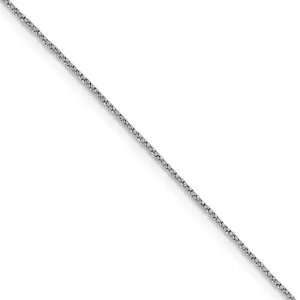 0.9mm 14k White Gold Diamond Cut Twisted Box Chain Necklace