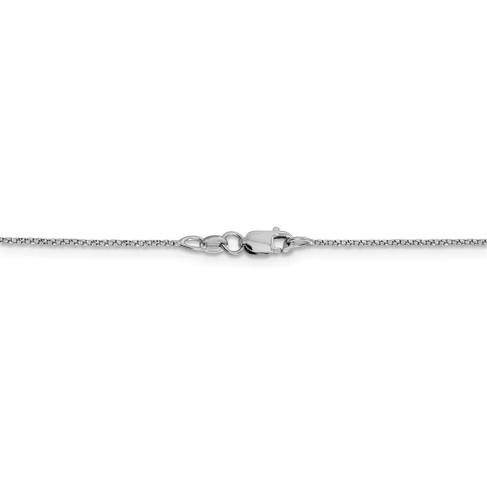 0.9mm 14k White Gold Diamond Cut Twisted Box Chain Necklace