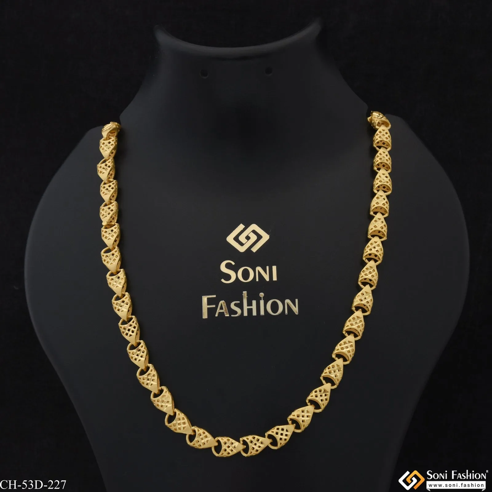 1 Gram Gold Plated Gorgeous Design Prominent Design Chain for Men - Style D227