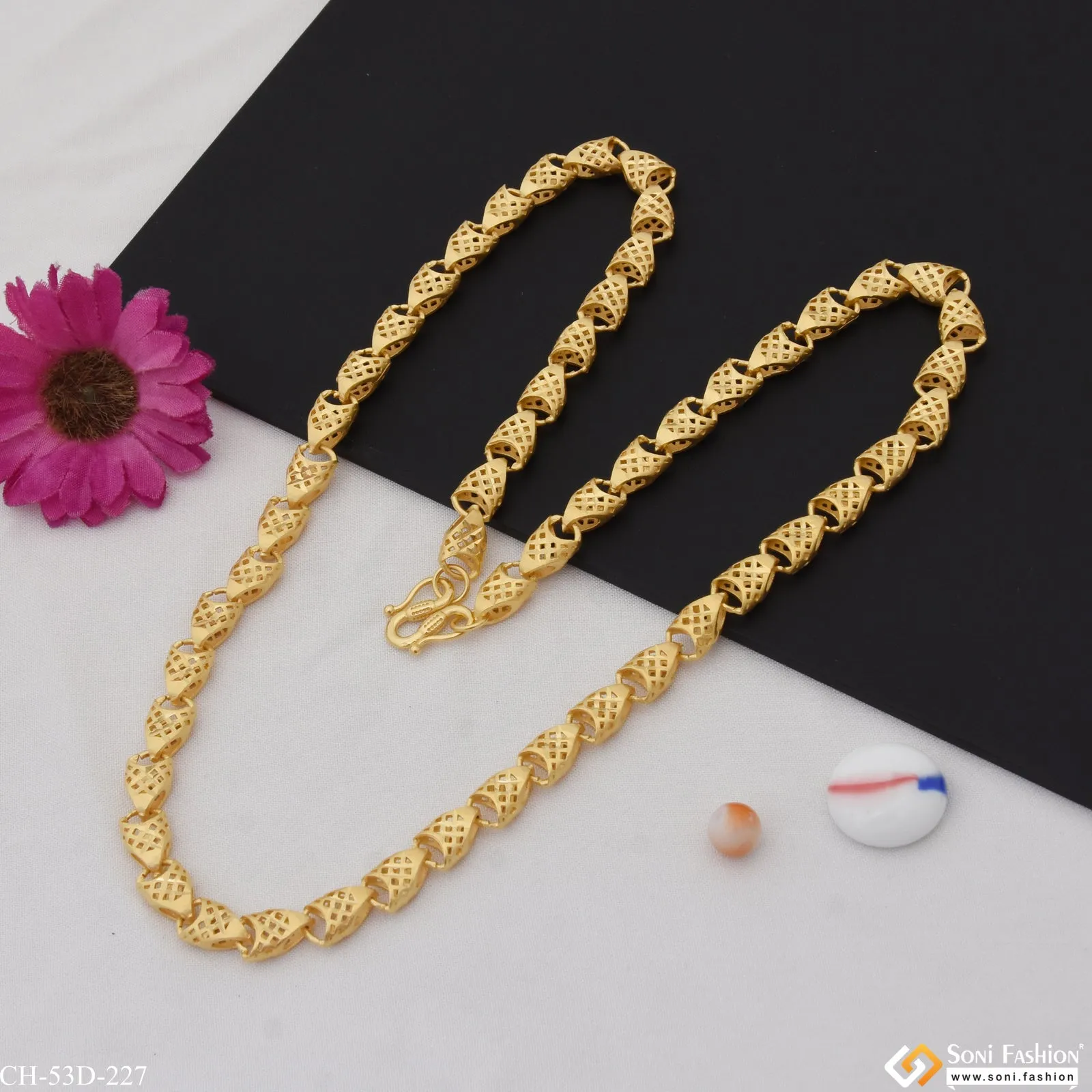 1 Gram Gold Plated Gorgeous Design Prominent Design Chain for Men - Style D227