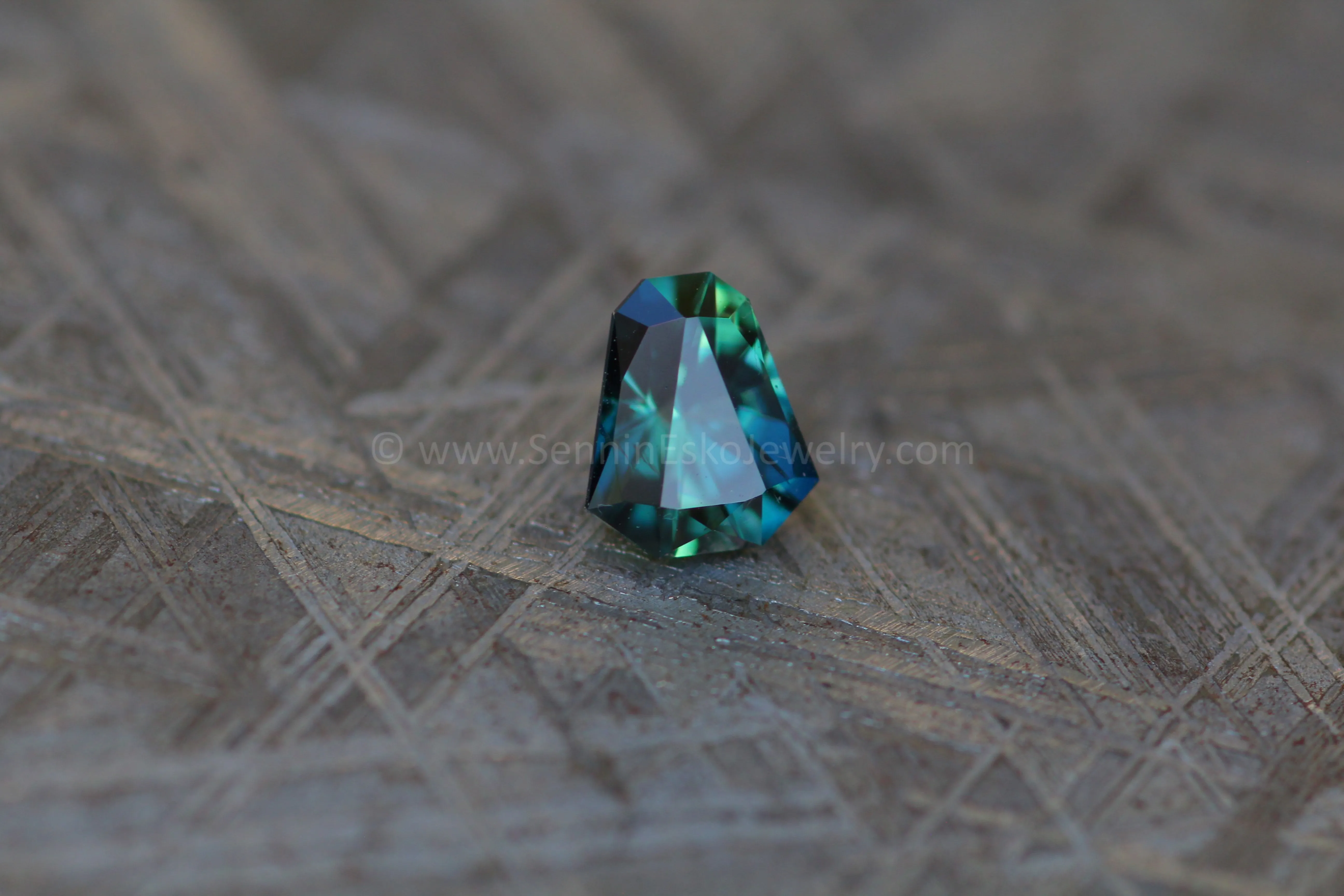 1.1 Carat Inky Green/Blue Kenyan Sapphire Octagon - 6.5x5.3mm, Fantasy Shape