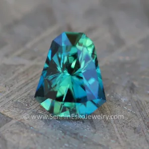 1.1 Carat Inky Green/Blue Kenyan Sapphire Octagon - 6.5x5.3mm, Fantasy Shape