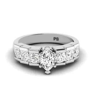 1.20-2.35 CT Round & Marquise Cut Diamonds - Engagement Ring