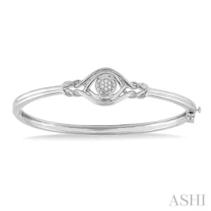 1/20 Ctw Single Cut Diamond Love Knot Bangle in Sterling Silver