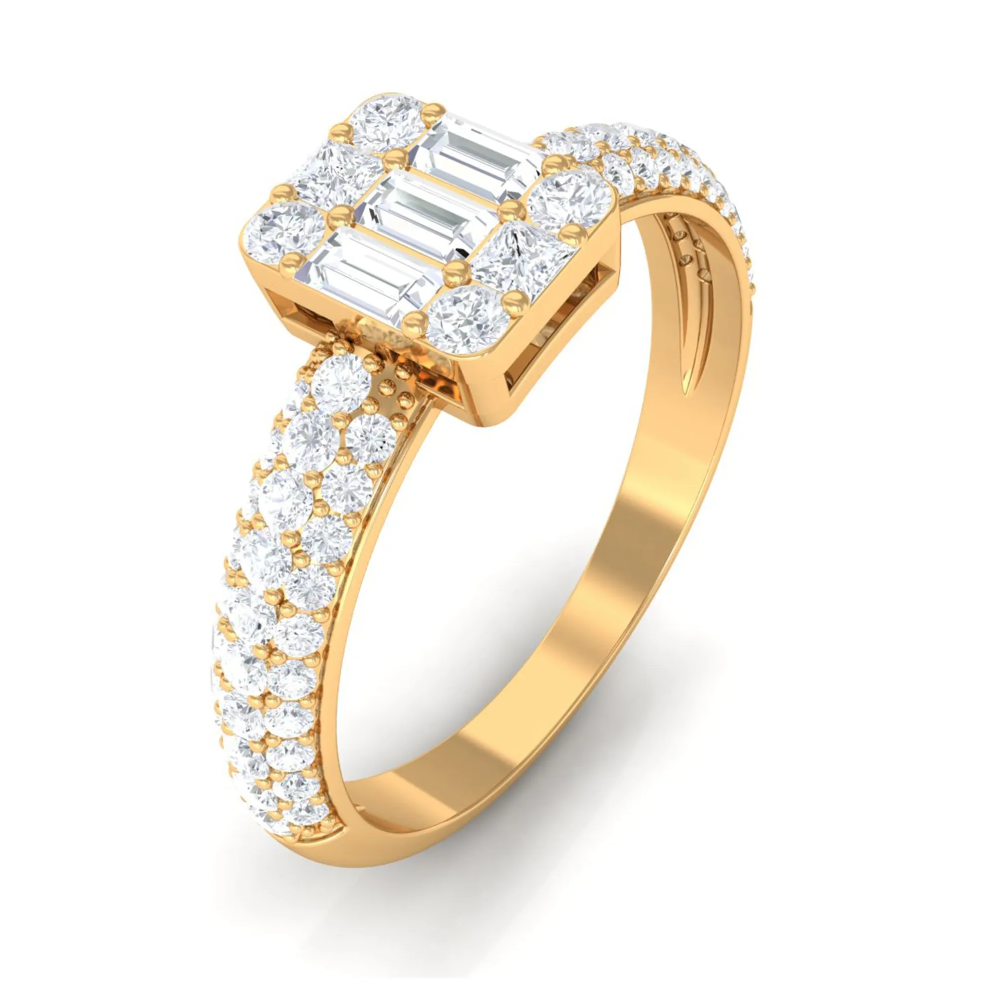 1.25 CT Classic Cubic Zirconia Engagement Ring in Gold