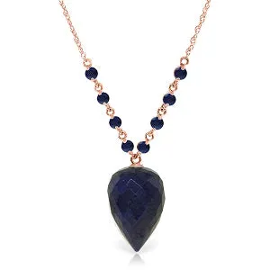 14 Carat 14K Solid Rose Gold Fury Sapphire Necklace