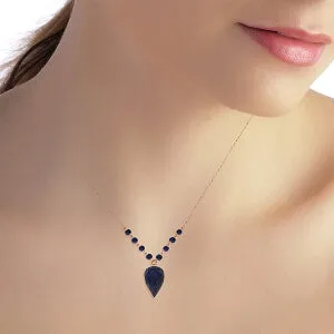 14 Carat 14K Solid Rose Gold Fury Sapphire Necklace