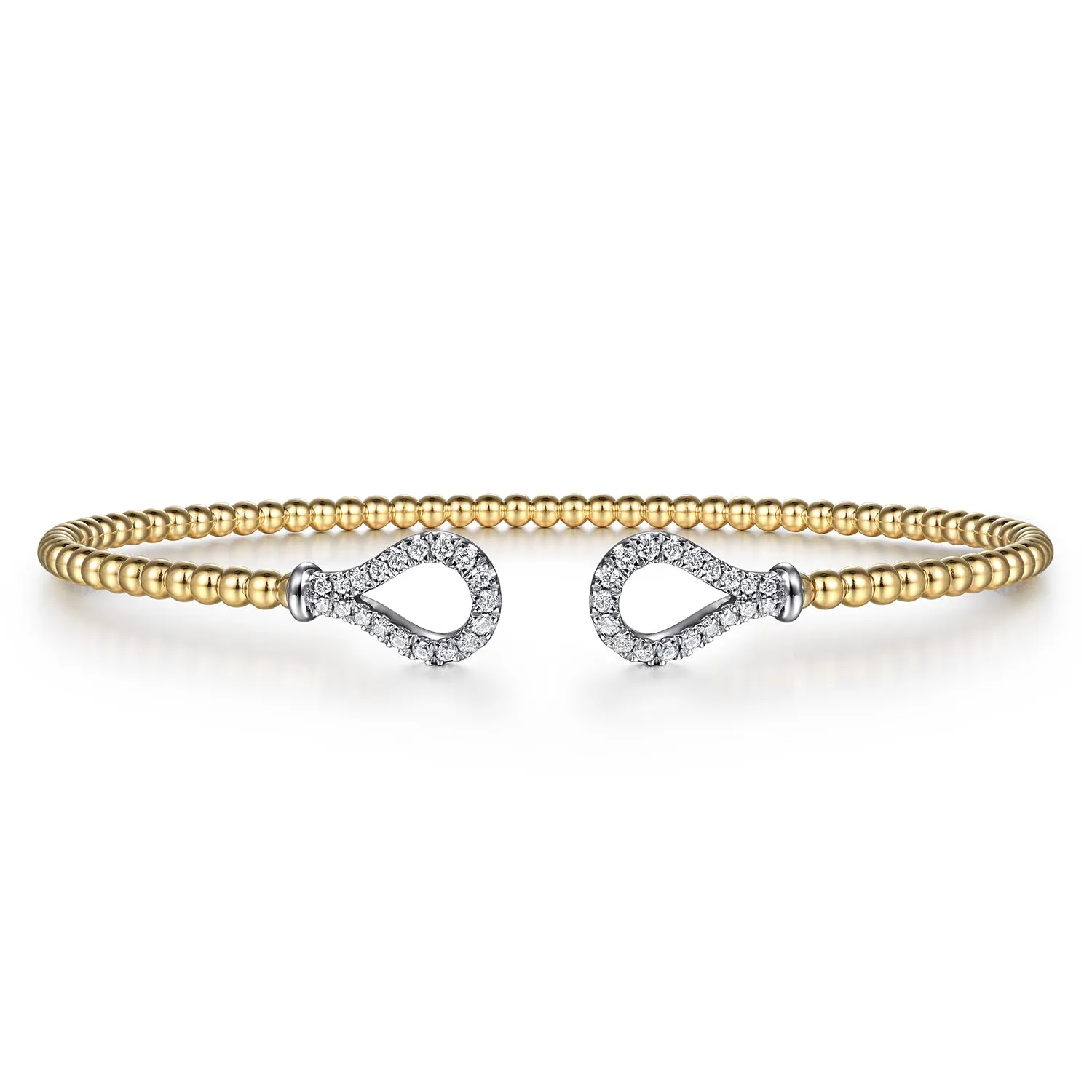 14k 2-Tone Bujukan Diamond Teardrops Bangle