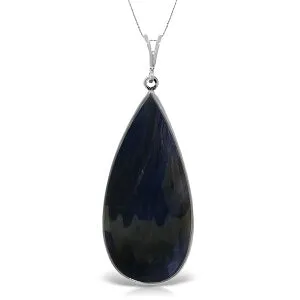 14K Solid White Gold Necklace Sapphire Certified