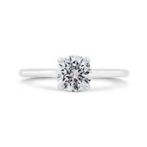 14K White Gold Diamond Engagement Ring with Plain Shank (Semi-Mount)