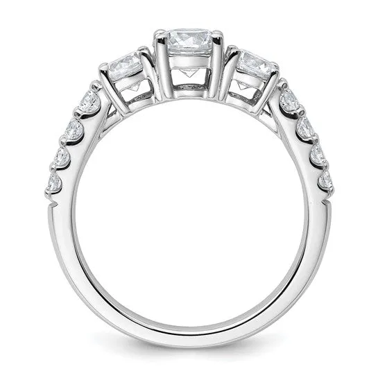 14k White Gold Lab Grown Diamond VS DEF 1 1/2 CTW 3-Stone Engagement Ring