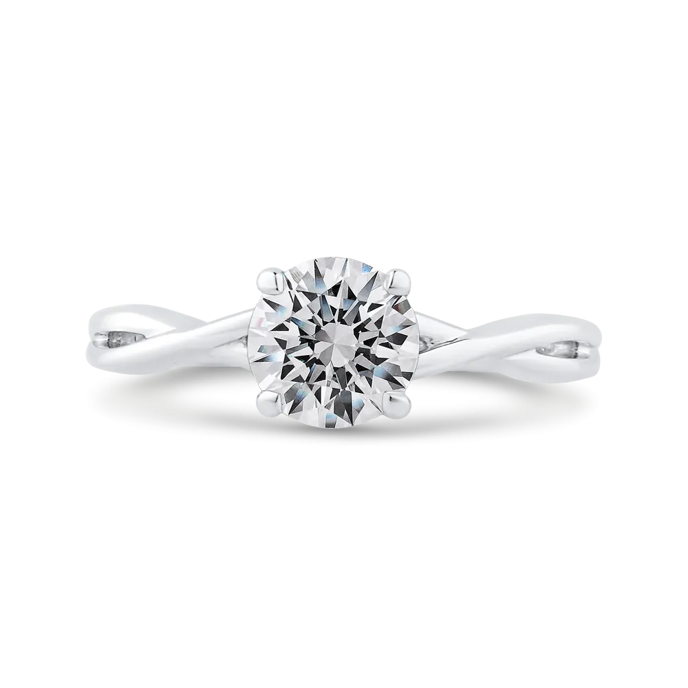 14K White Gold Solitaire Engagement Ring (Semi-Mount)