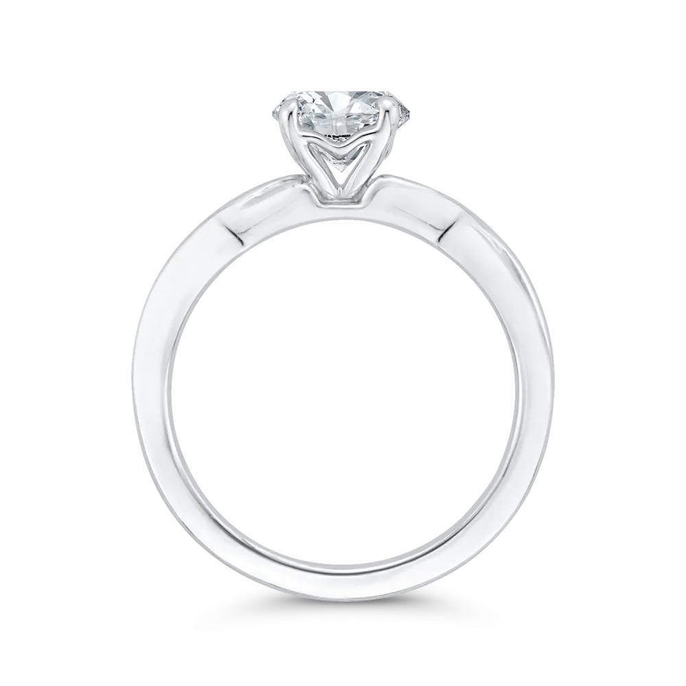 14K White Gold Solitaire Engagement Ring (Semi-Mount)