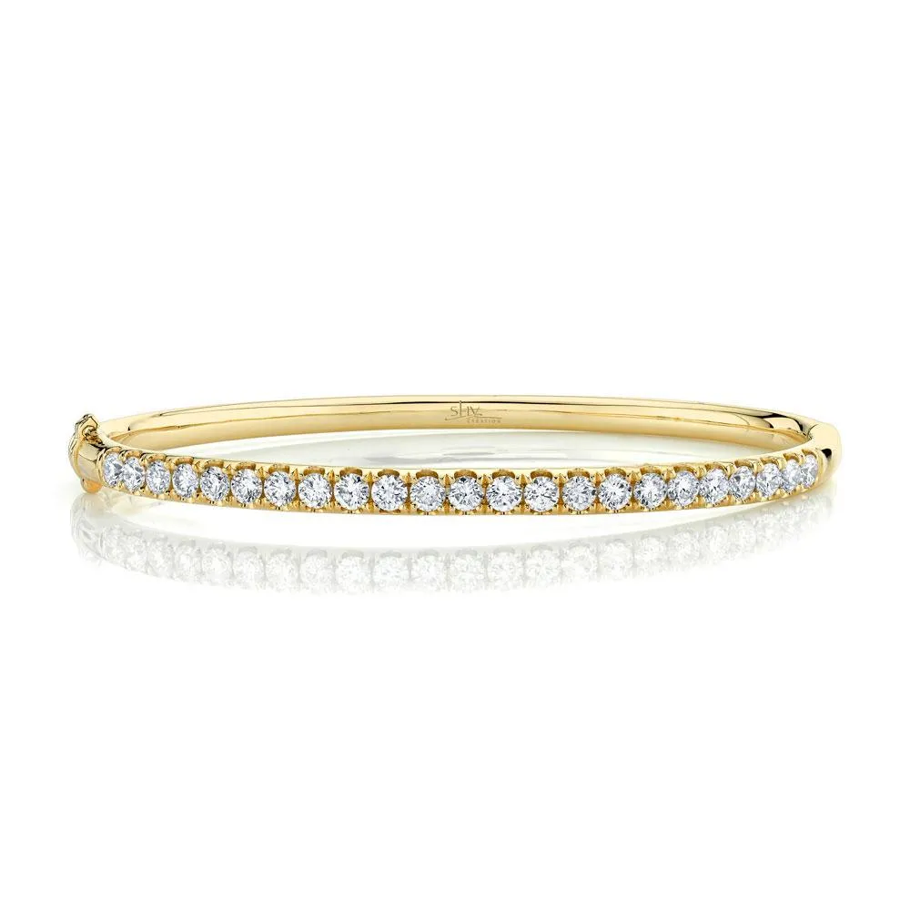 14K Yellow Gold Diamond Bangle