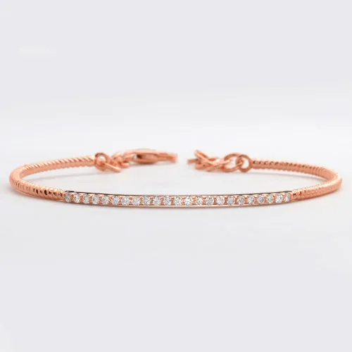 14KR 0.35CTW DIAMOND SINGLE ROW BANGLE