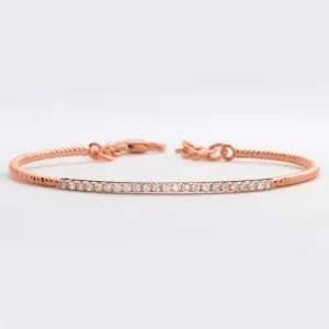 14KR 0.35CTW DIAMOND SINGLE ROW BANGLE