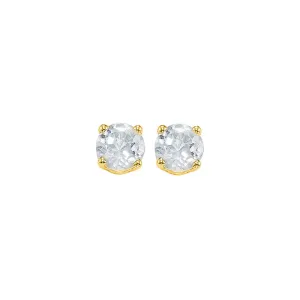 14Kt Yellow Gold White Topaz 1/2Ctw Earring