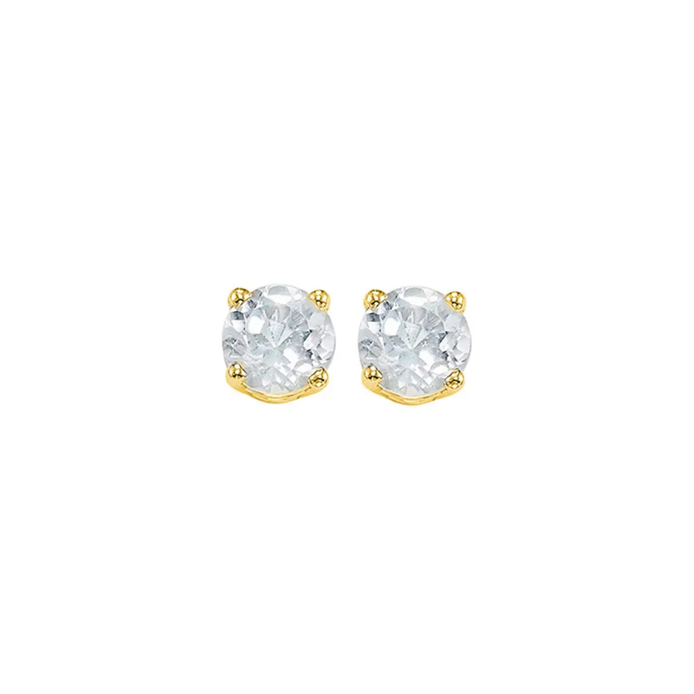 14Kt Yellow Gold White Topaz 1/2Ctw Earring