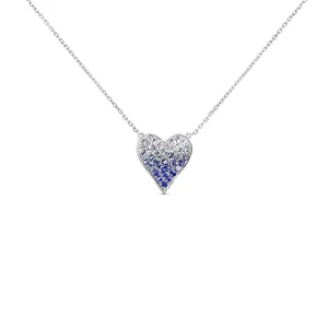 14KW SAPPHIRE HEART NECKLACE (121NC505AS)