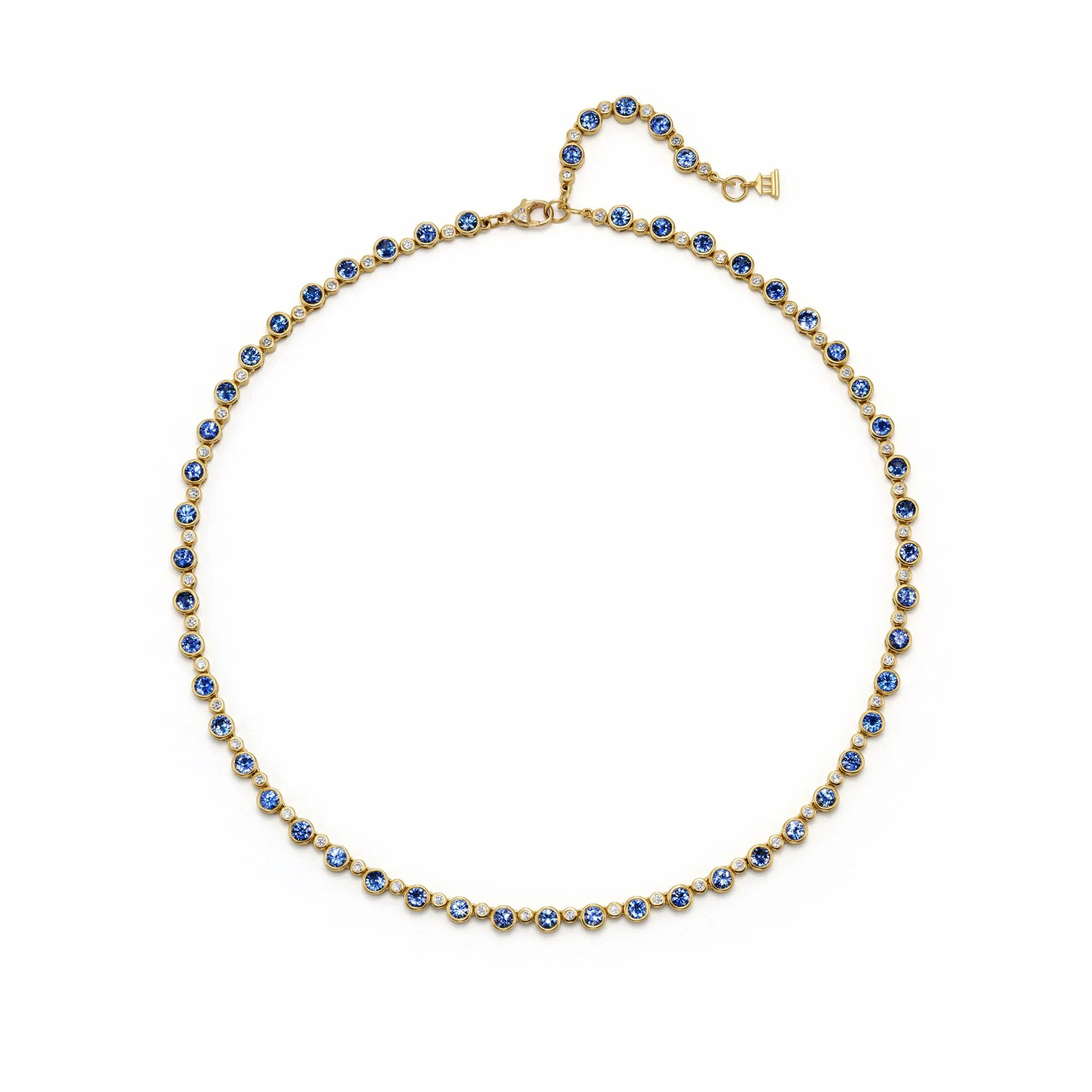 18K Blue Sapphire Eternity Necklace