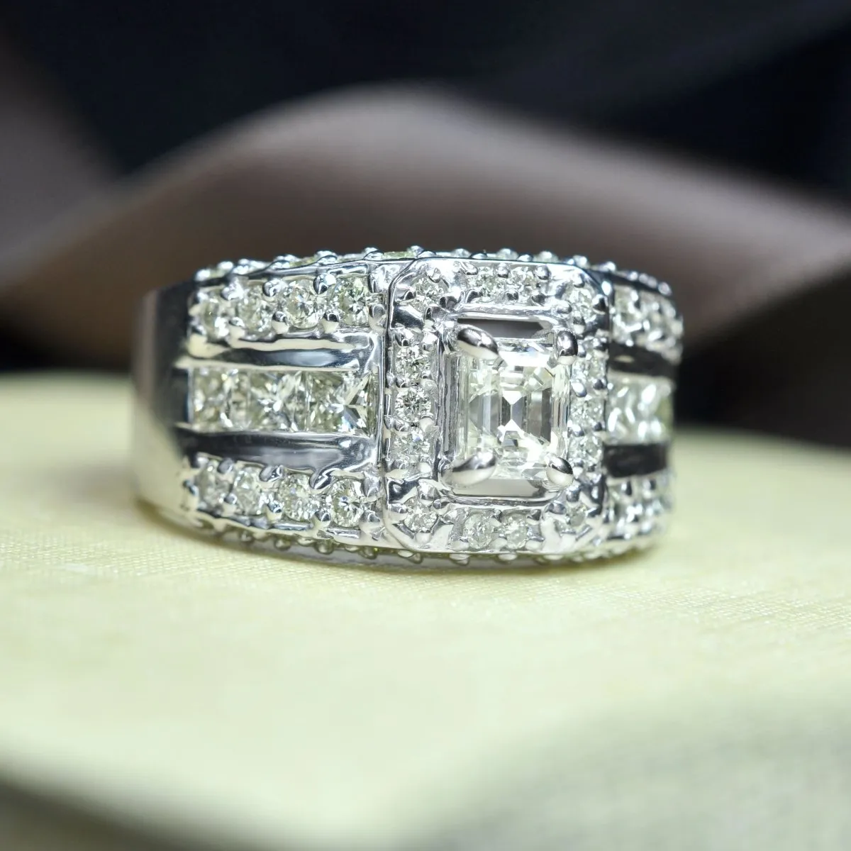 2.05-3.20 CT Round & Emerald Cut Diamonds - Engagement Ring