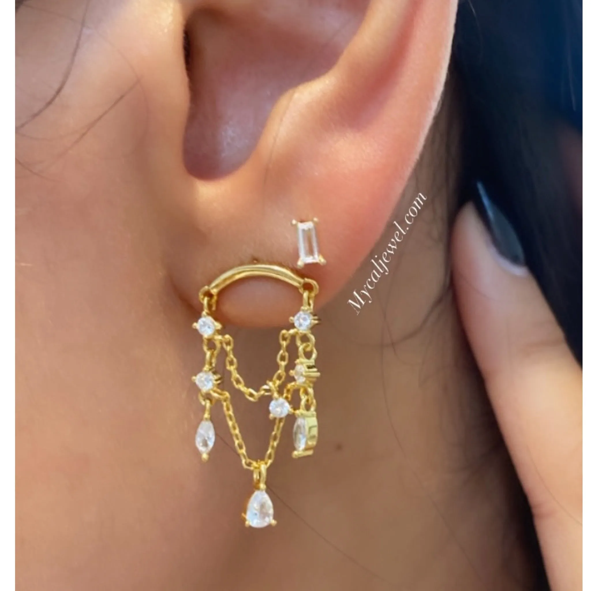 3 Tier Chandelier Stud Earring