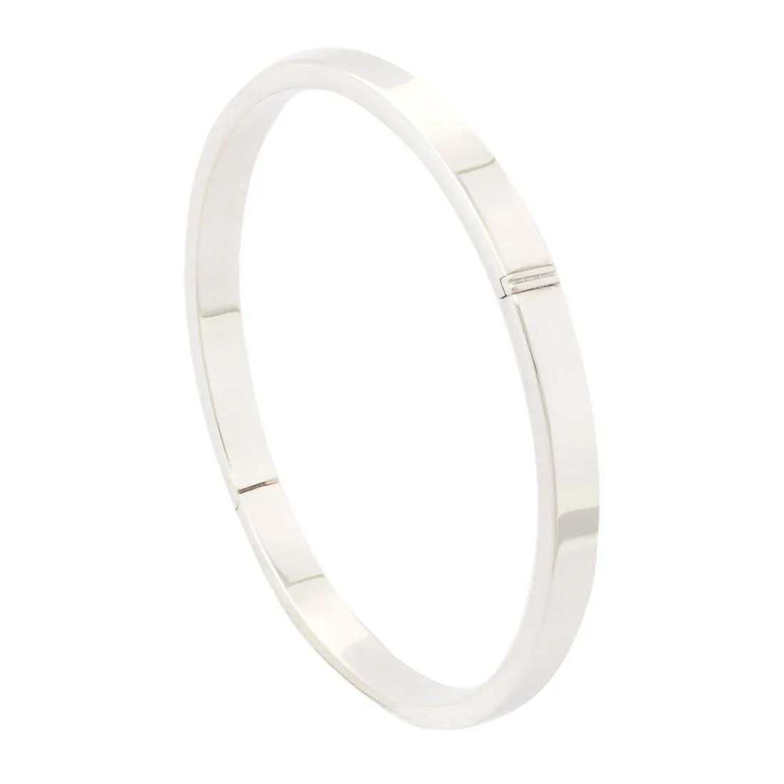 5mm Square Edge Sterling Silver Hinged Bangle