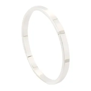 5mm Square Edge Sterling Silver Hinged Bangle