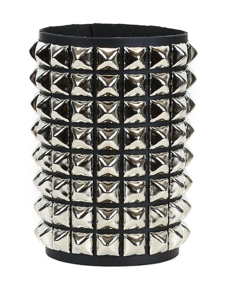 8 Row  Pyramid Stud Snap Bracelet