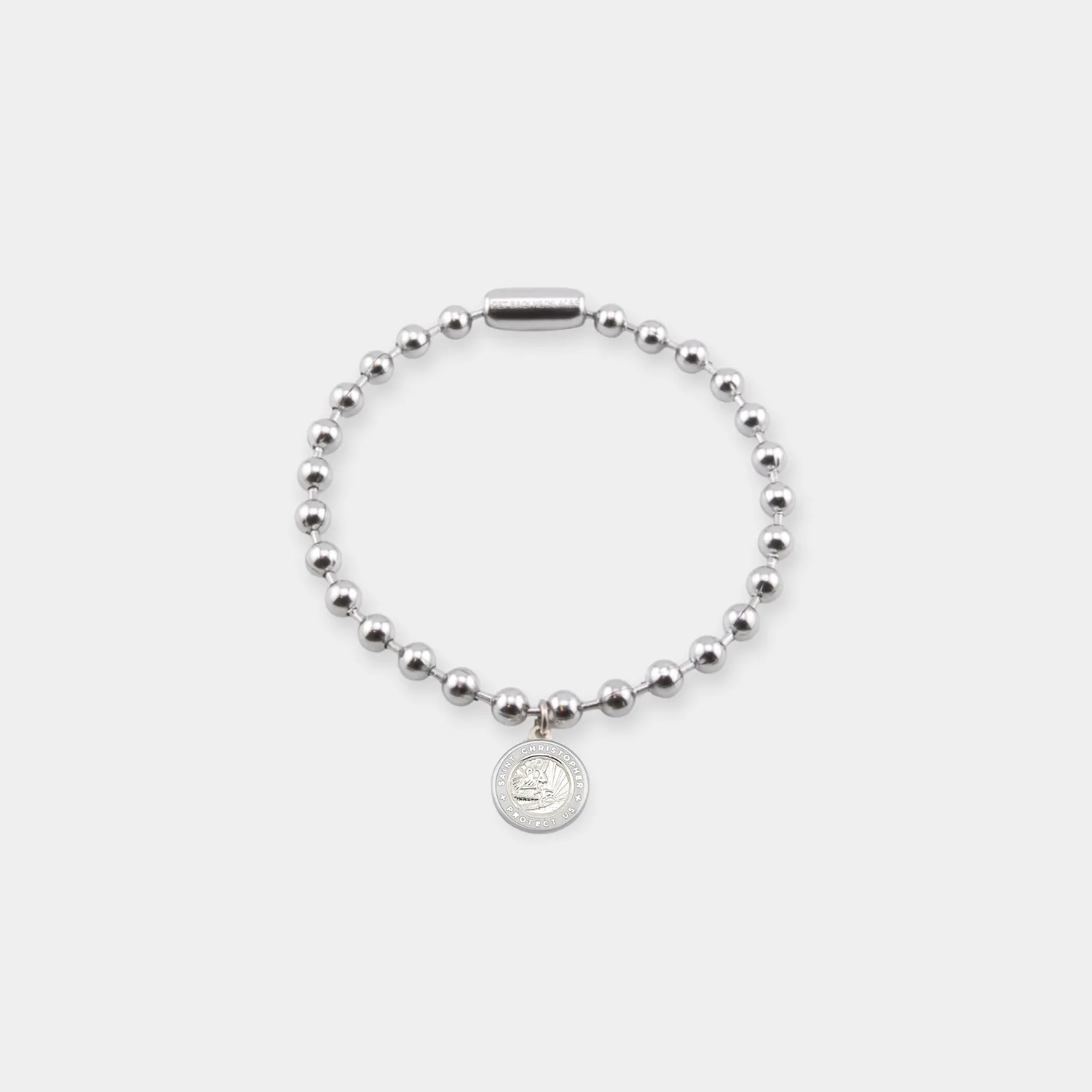 90's Chunky Ball Chain Bracelet - Silver / White