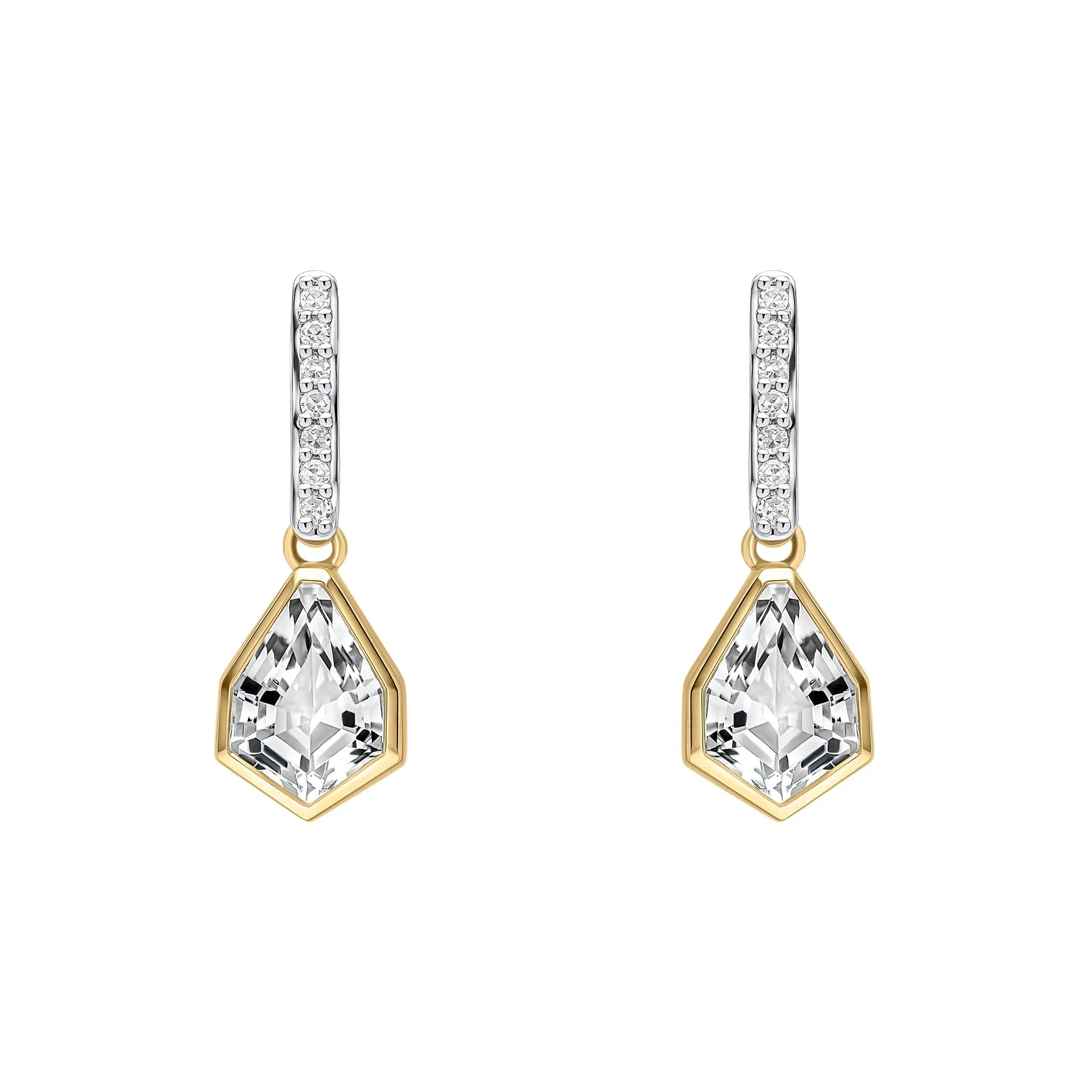 9ct Gold Rhodium Plated Topaz Earrings GE2482C