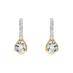 9ct Gold Rhodium Plated Topaz Earrings GE2482C