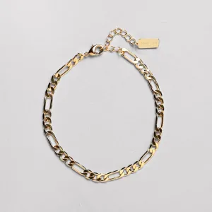 AC - Classic Figaro bracelet, 18K goldplated, 16   3 CM, 4 mm