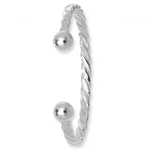 Acotis Silver Bangle Men's Twisted Torc G4094