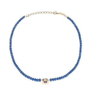 Adjustable Bead Staircase Necklace - Sapphire