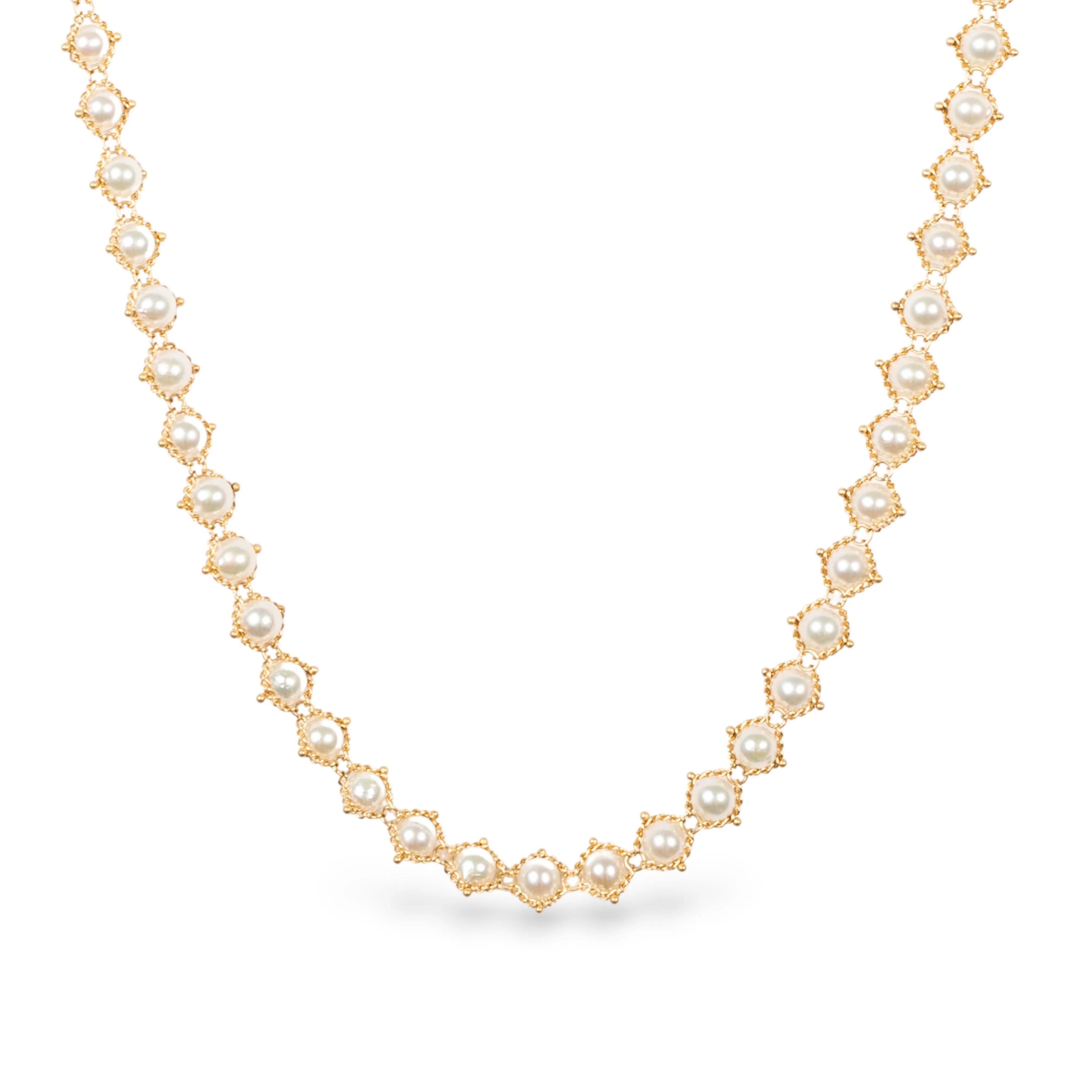 Akoya Pearl Woven Necklace