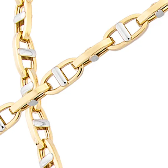 Al'Oro Two-Toned Anchor Chain Necklace