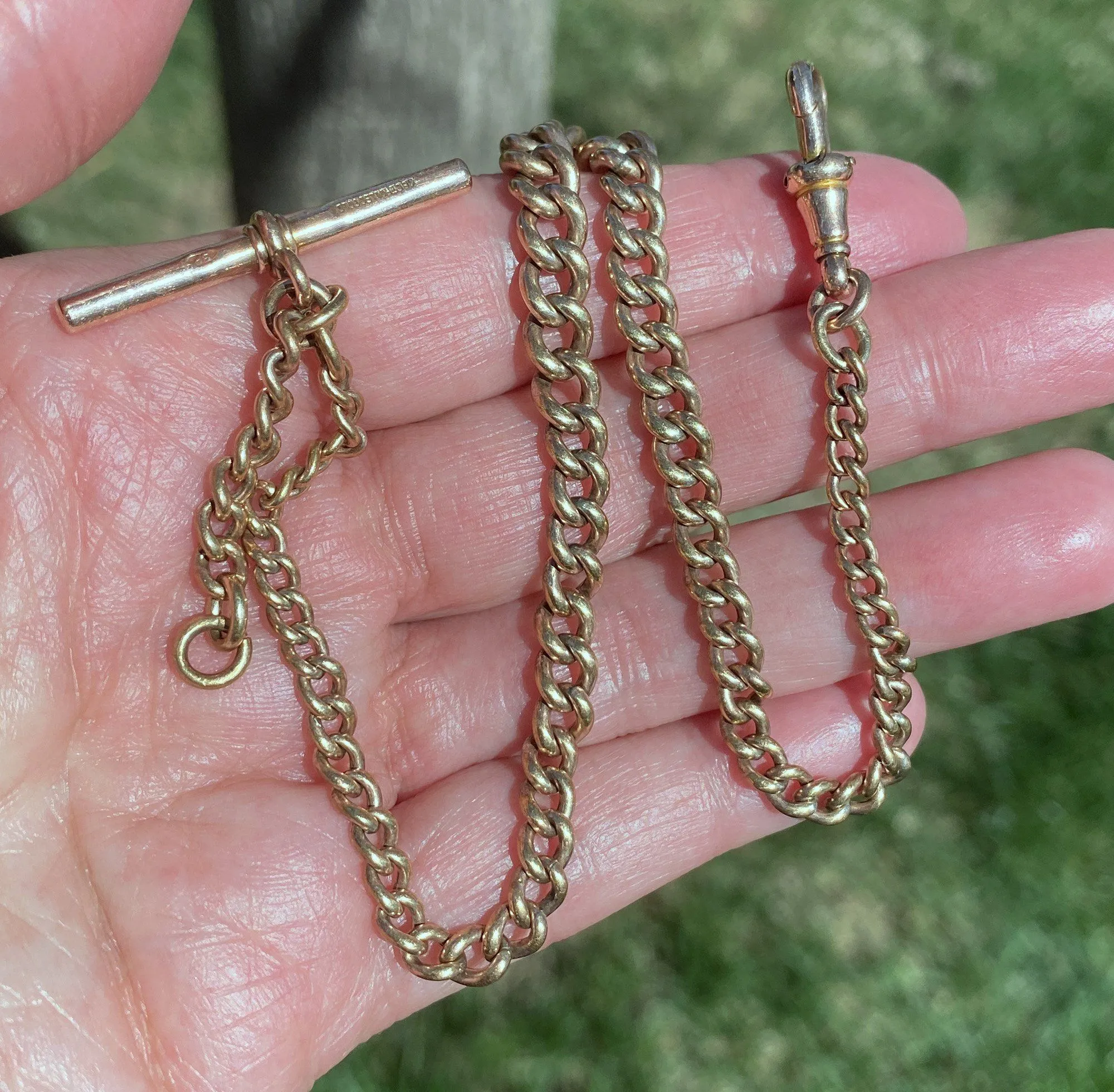 Antique Albert 18K Rolled Gold Pocket Watch Chain