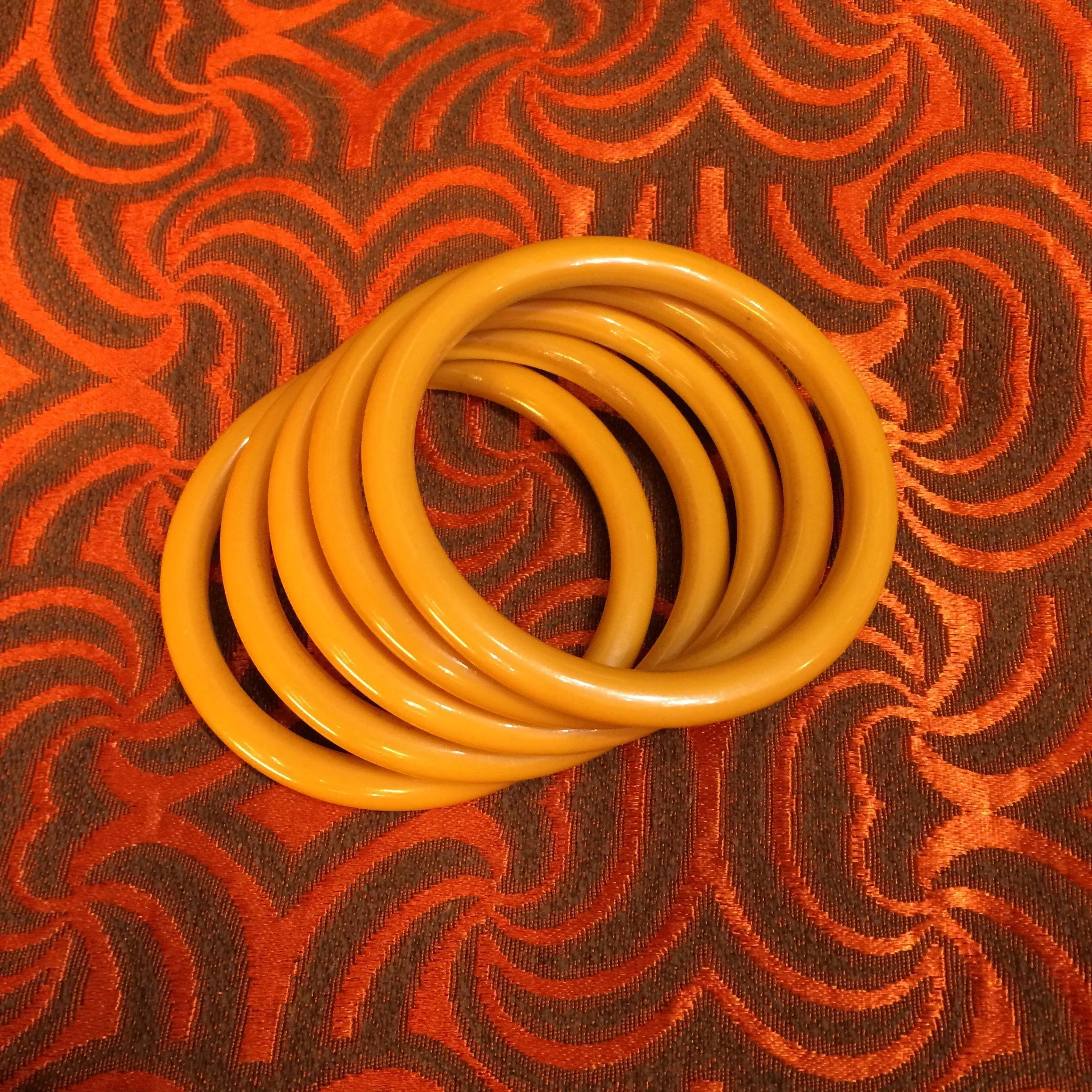 Bakelite Bangle Vintage Yellow Mustard