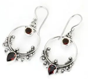 Bali Frame Indonesian Style Sterling Silver Earrings French Hook