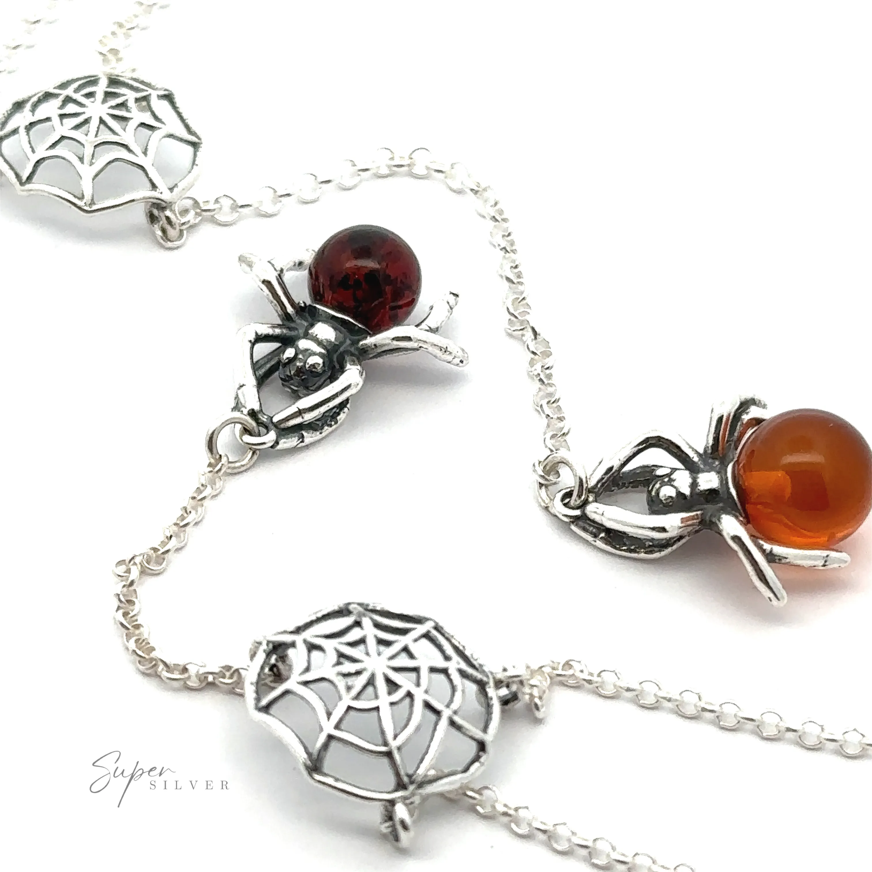 Baltic Amber Spider Necklace