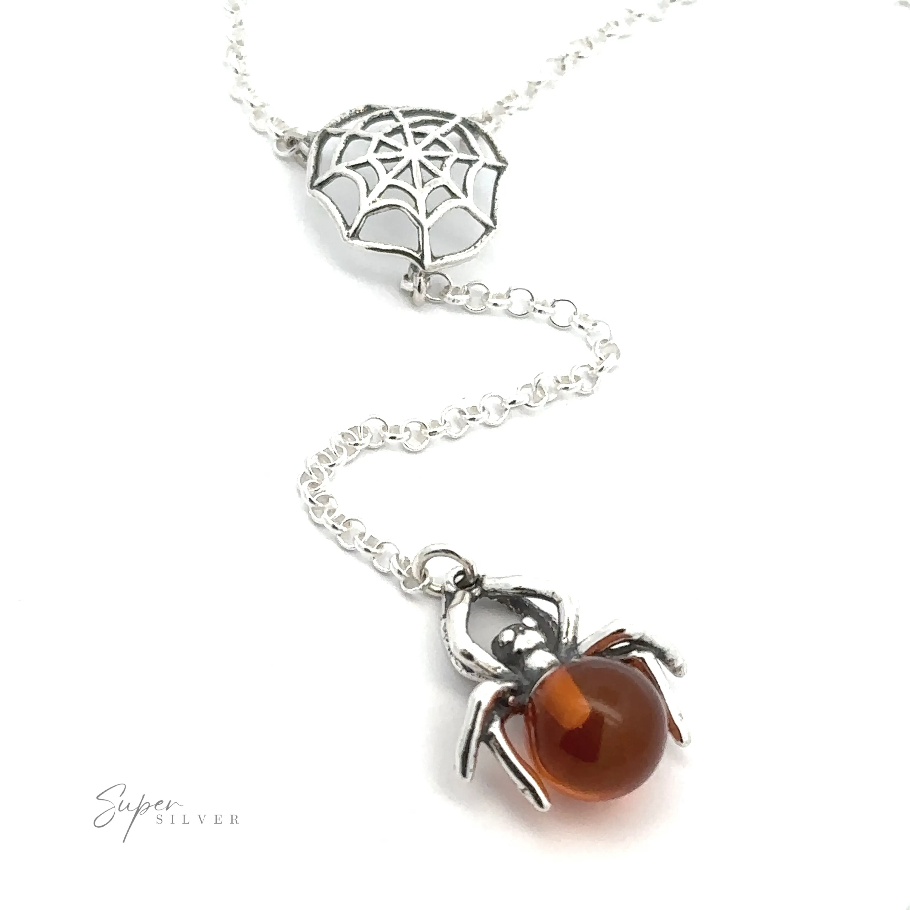 Baltic Amber Spider Necklace