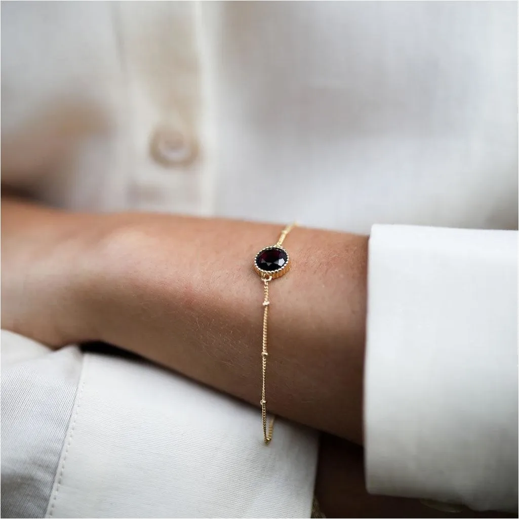 Barcelona January Garnet Birthstone Bracelet