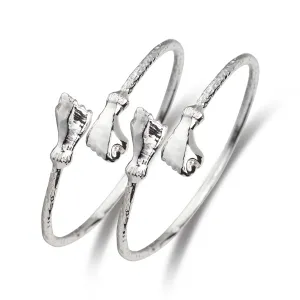 Better Jewelry Fist .925 Sterling Silver West Indian Baby Bangles, 1 pair