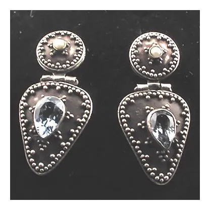 Blue Topaz Shield Earrings