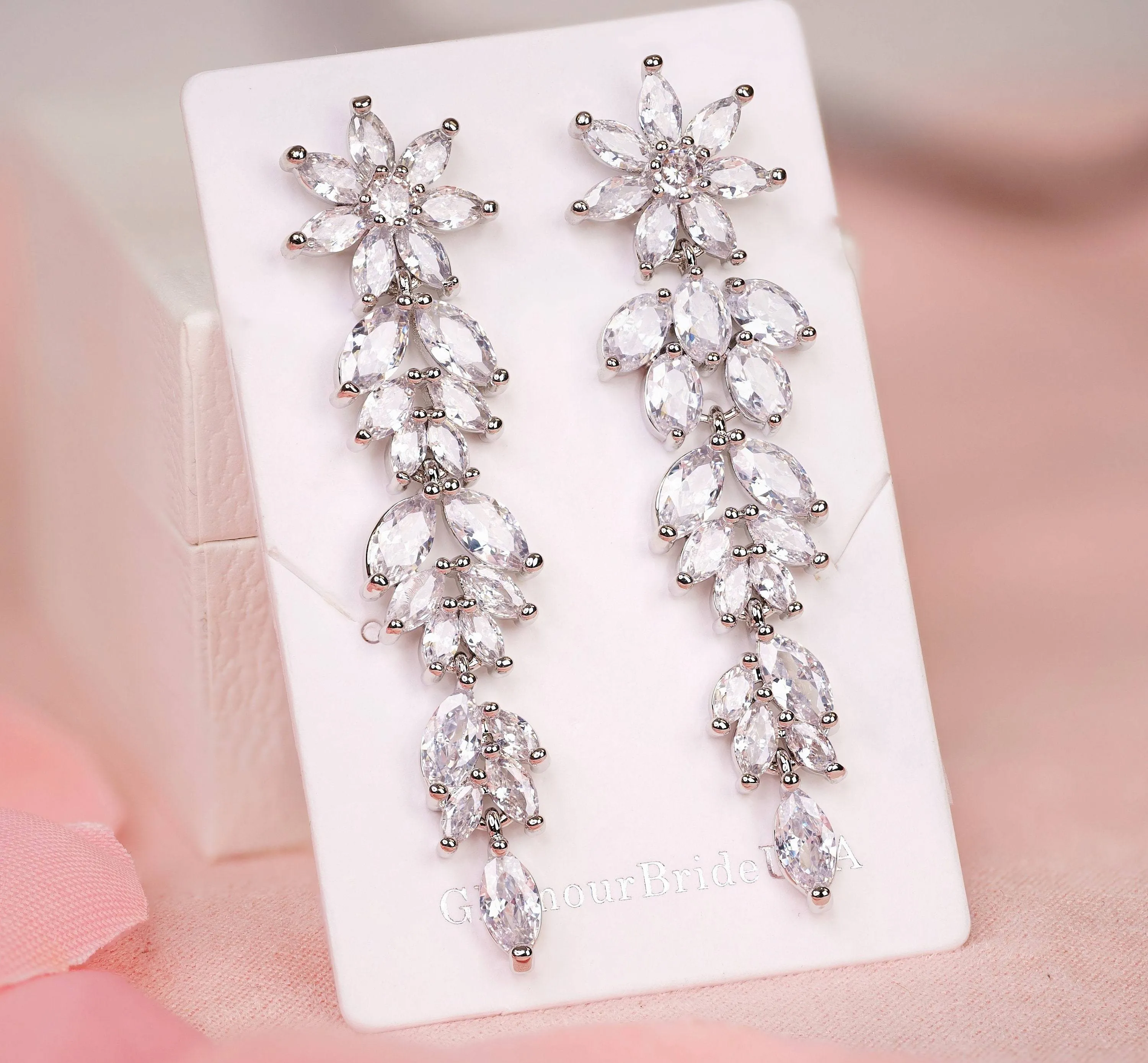 Bridal Statement Crystal Earrings - Kimberly