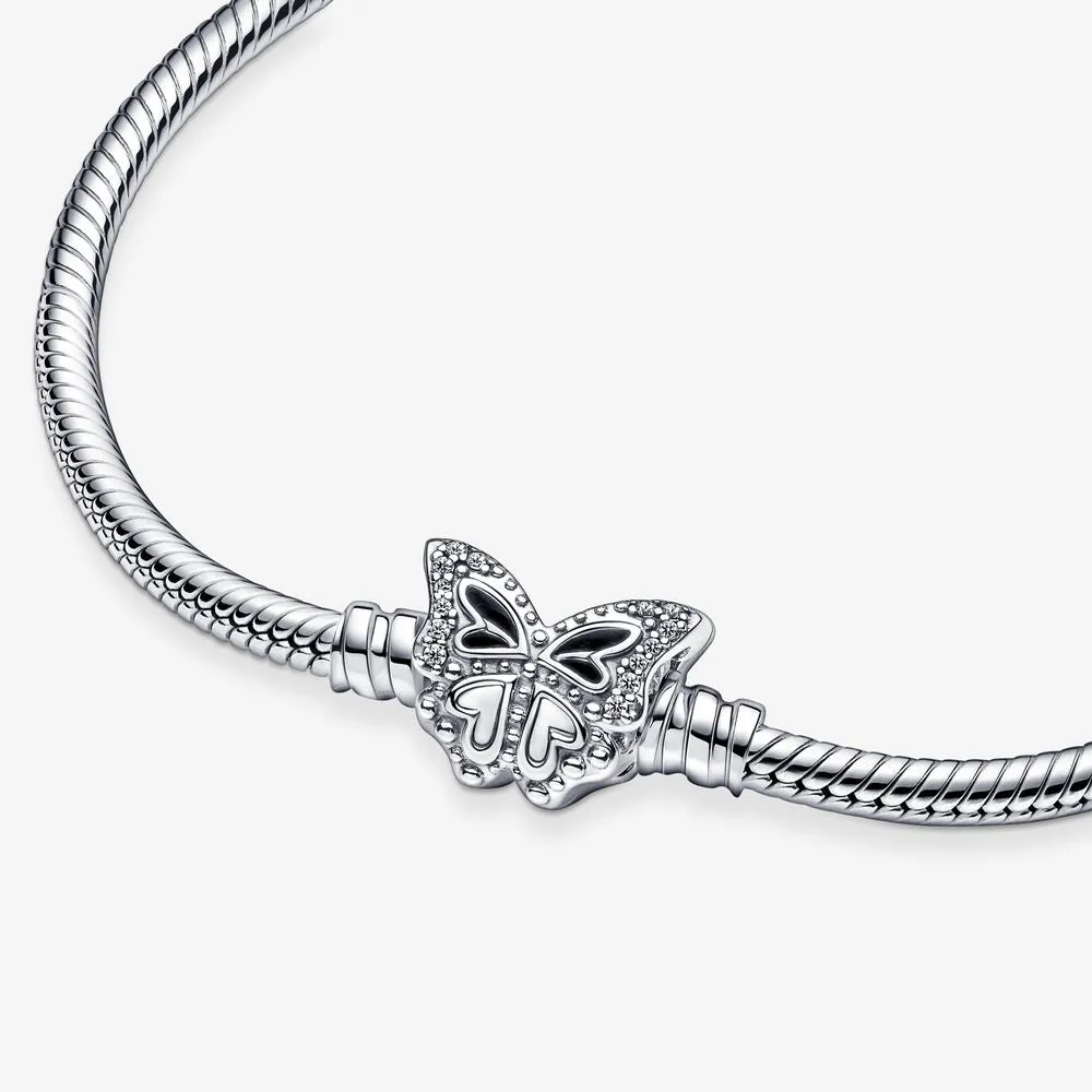 Butterfly Clasp Snake Chain Bracelet